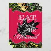Manger Boire Marié Chasse Camo Mariage Invitations (Devant / Derrière)