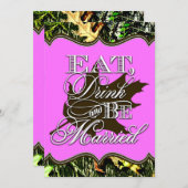 Manger Boire Marié Chasse Camo Mariage Invitations (Devant / Derrière)