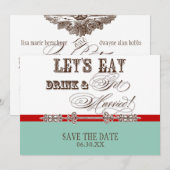 Manger, Boire Se Marier Cartons de Save the Date (Devant / Derrière)