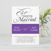 Manger, Boire, Se Marier Invitations Violet (Debout devant)