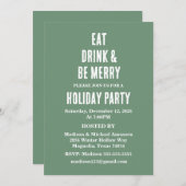 Manger Boire & Soyez Joyeux Noël Invitation (Devant / Derrière)