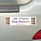 Manger Crayons Poop Rainbows Bumper Sticker (En voiture)