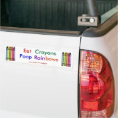 Manger Crayons Poop Rainbows Bumper Sticker (Sur camion)
