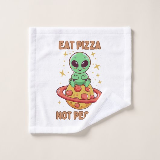 Manger de la pizza pas des gens (Gant de toilette)