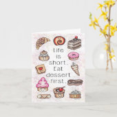 Manger Dessert Premier Carte pour notes (Fleur jaune)