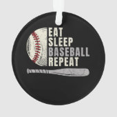Manger Dormir Baseball Répéter Drôle Joueur de Bas (dos)