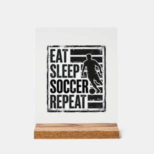 Manger Dormir Football Répéter Conception de Chemi