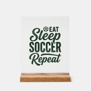 Manger Dormir Football Répéter Conception de T-Shi