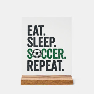 Manger Dormir Football Répéter Design T-Shirt Vint