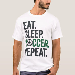 Manger Dormir Football Répéter Design T-Shirt Vint