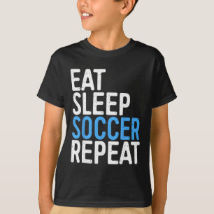Manger Dormir Football Répéter T-Shirt Hommes Femm