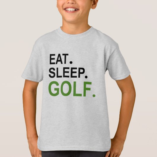 Manger. Dormir. Golf. T-shirt pour enfants (Devant)