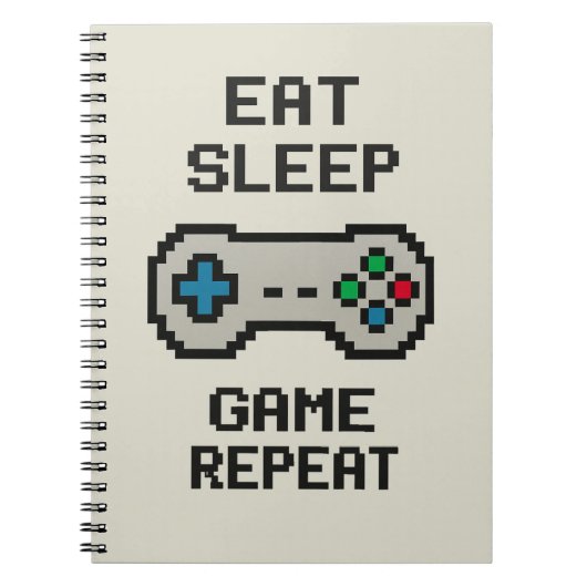Manger Dormir Jouer Répéter – Cahier de Pixel Game (Devant)