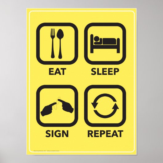 Manger. Dormir. Plaque. Recommencer. Une affiche d (Devant)