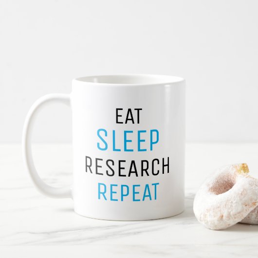 Manger Dormir Rechercher Répéter, Mug de Chercheur (Avec donut)
