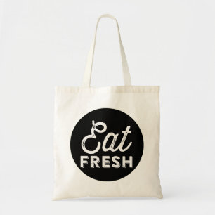 Manger frais Sac fourre-tout de typographie russ