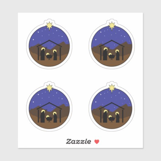 Manger Kerstmis Natitivity Scene Sticker (Vel)