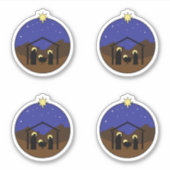 Manger Kerstmis Natitivity Scene Sticker (Voorkant)