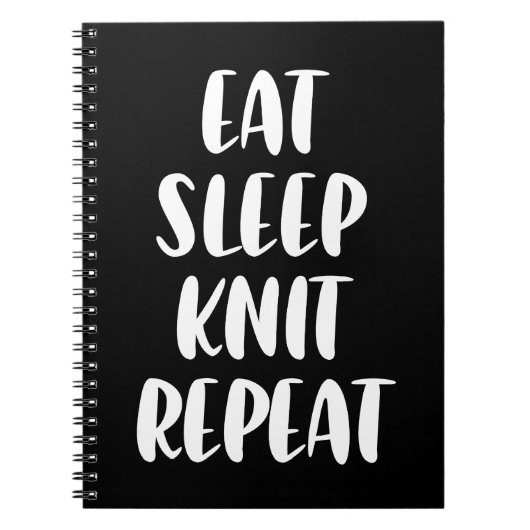 Manger Knit Sleep Répéter le carnet noir (Devant)