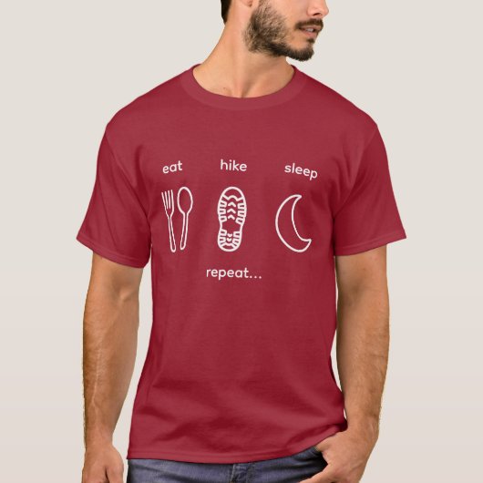 Manger Marcher Dormir Répéter simple t-shirt moder (Devant)