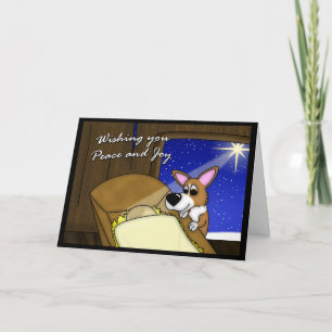 Manger Pembroke Welsh Corgi Christmas Kaart