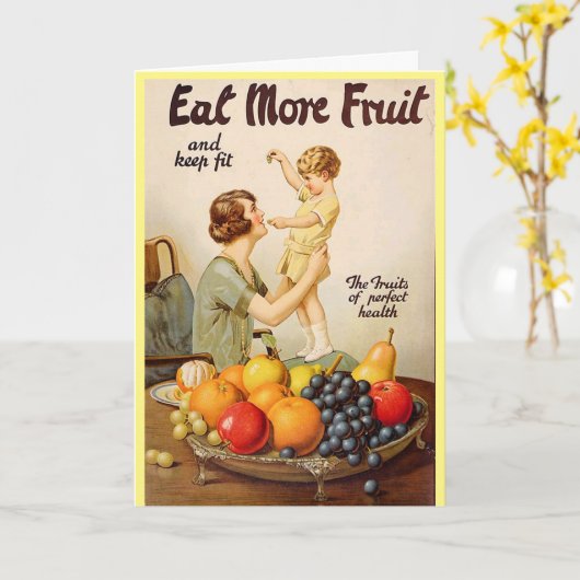 MANGER PLUS Carte de voeux FRUIT (Fleur jaune)