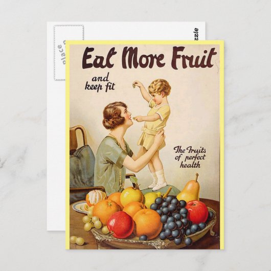 MANGER PLUS Carte postale FRUITS (Devant / Derrière)