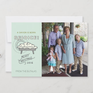 Manger Religieuze Fotokerstkaart Feestdagenkaart