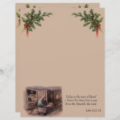 Manger Scene Christelijk Stationery (Voorkant / Achterkant)