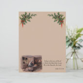 Manger Scene Christelijk Stationery (Staand voorkant)