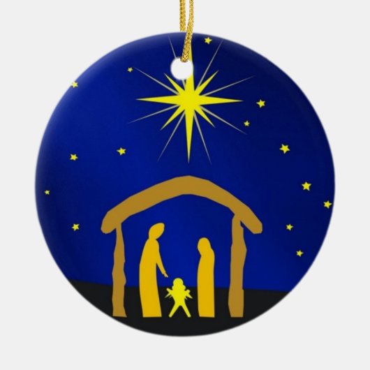 Manger Scene Keramisch Ornament (Voorkant)