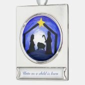 Manger Scene - siermiddel Verzilverd Banner Ornament (Links)