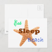 Manger Sommeil Plage - Carte postale (Devant / Derrière)