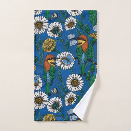 Mangeurs d'abeilles sur bleu (Serviette à main)