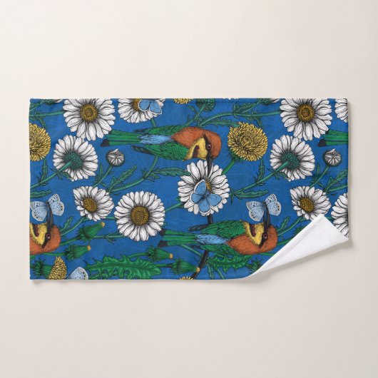 Mangeurs d'abeilles sur bleu (Serviette à main)