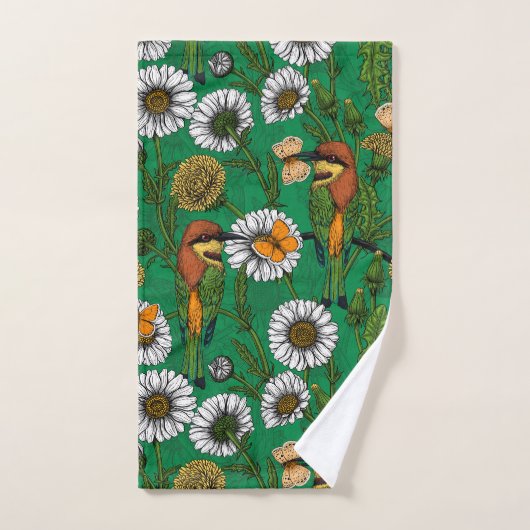 Mangeurs d'abeilles sur une prairie printanière (Serviette à main)