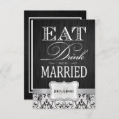 Mangez Boire et être marié Mariage RSVP (Devant / Derrière)