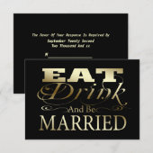 Mangez Boire Et Être Marié Mariage RSVP (Devant / Derrière)