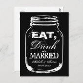 Mangez boire et être marié mason jarre merci carte (Devant / Derrière)