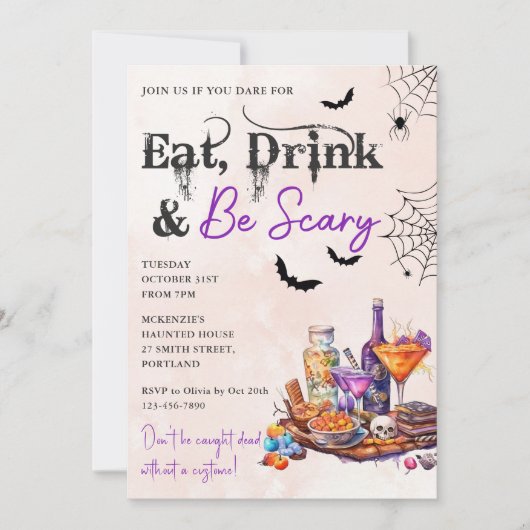 Mangez Boire Et Soyez Effrayant Invitation De La F (Devant)