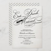 Mangez Boire Et Soyez Marié Invitation (Devant / Derrière)