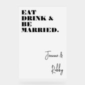 Mangez Boire Soyez Marié Minimaliste Gras Mariage (Recto)