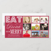 MANGEZ, BOISSON ET SOYEZ JOYEUSE CARTE DE COLLAGE (Devant / Derrière)