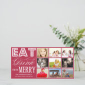 MANGEZ, BOISSON ET SOYEZ JOYEUSE CARTE DE COLLAGE (Debout devant)