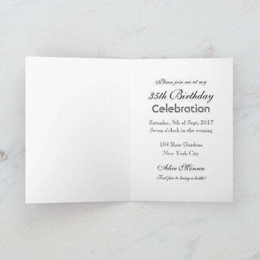 Mangez, buvez C'est mon invitation d'anniversaire (Intérieur)
