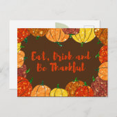 Mangez, Buvez Et Soyez Heureux Carte De Vacances T (Devant / Derrière)