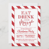 Mangez, buvez et soyez joyeux Noël Fête Invitation (Devant)