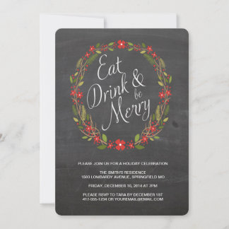 Mangez, buvez et soyez joyeux Noël Invitation