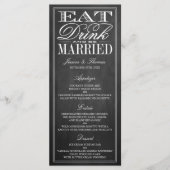 Mangez, buvez et soyez marié Chalkboard Menus Mari (Devant)