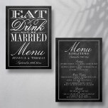 Mangez, buvez et soyez marié Chalkboard Menus Mari<br><div class="desc">Mangez,  Buvez & Soyez Marié Chalkboard Carte de menu Mariage.</div>